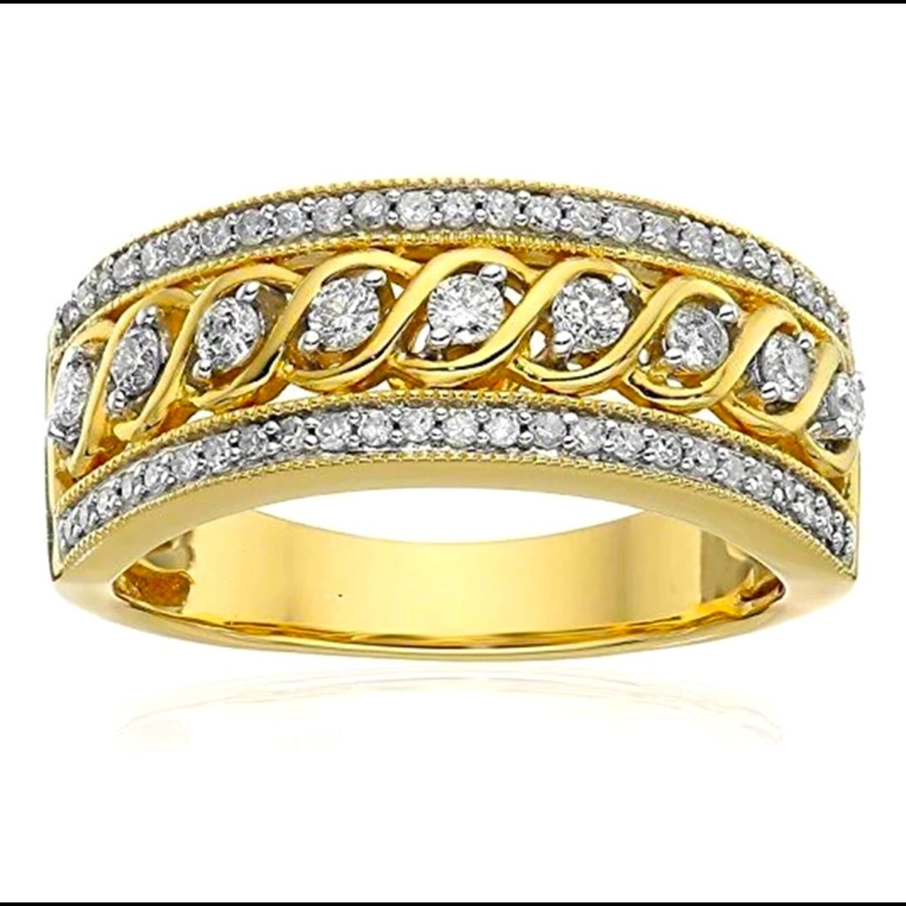 ☘️YGP Braided Diamond Wedding Ring